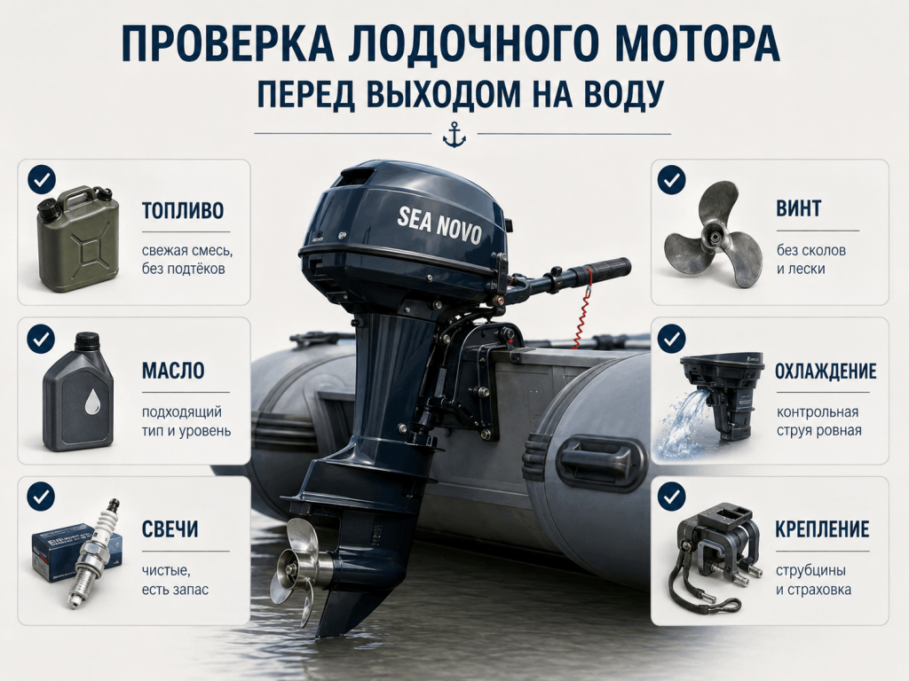 Чек-лист ухода за лодочным мотором перед выходом на воду